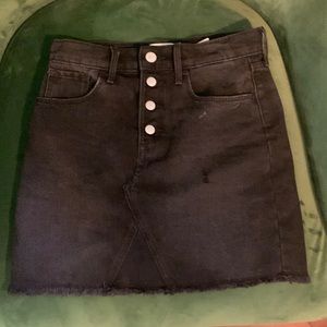 Black denim skirt